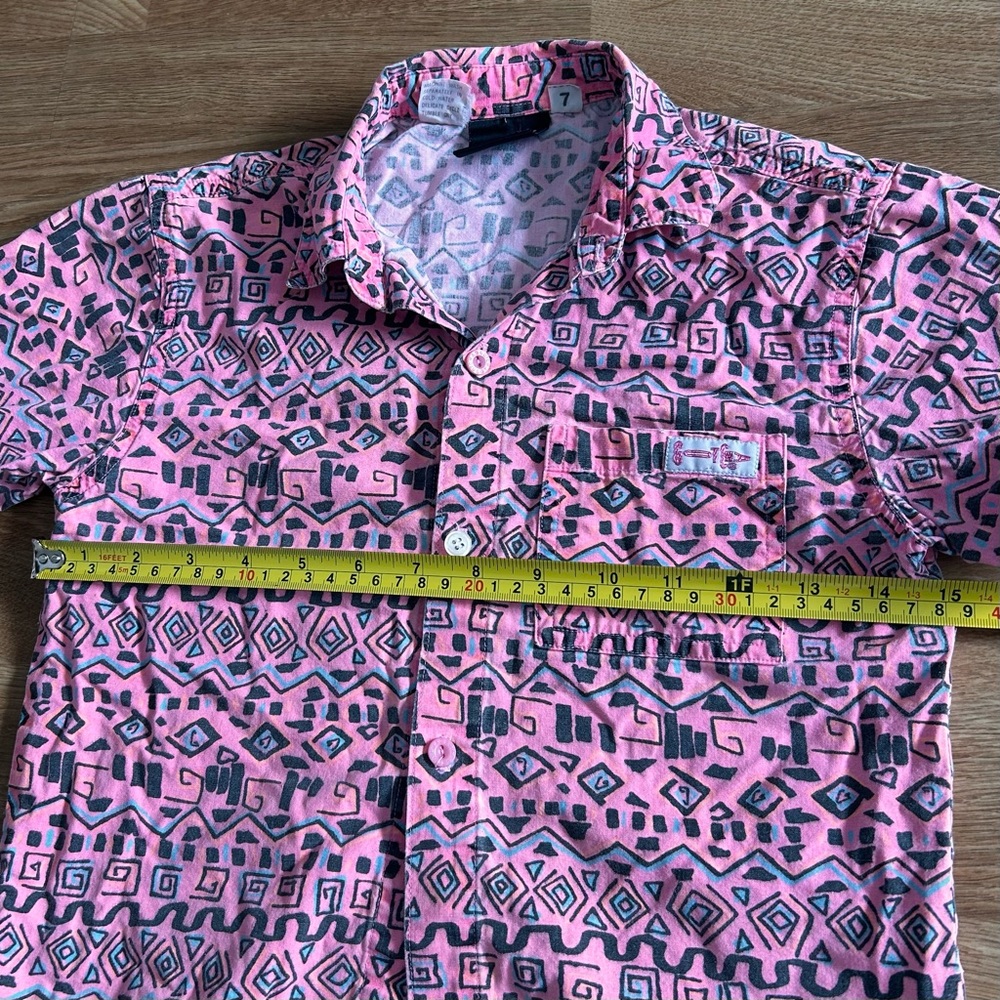 Gotcha girls Pink and black geometric patterned button-up shirt - Picture 4 of 6